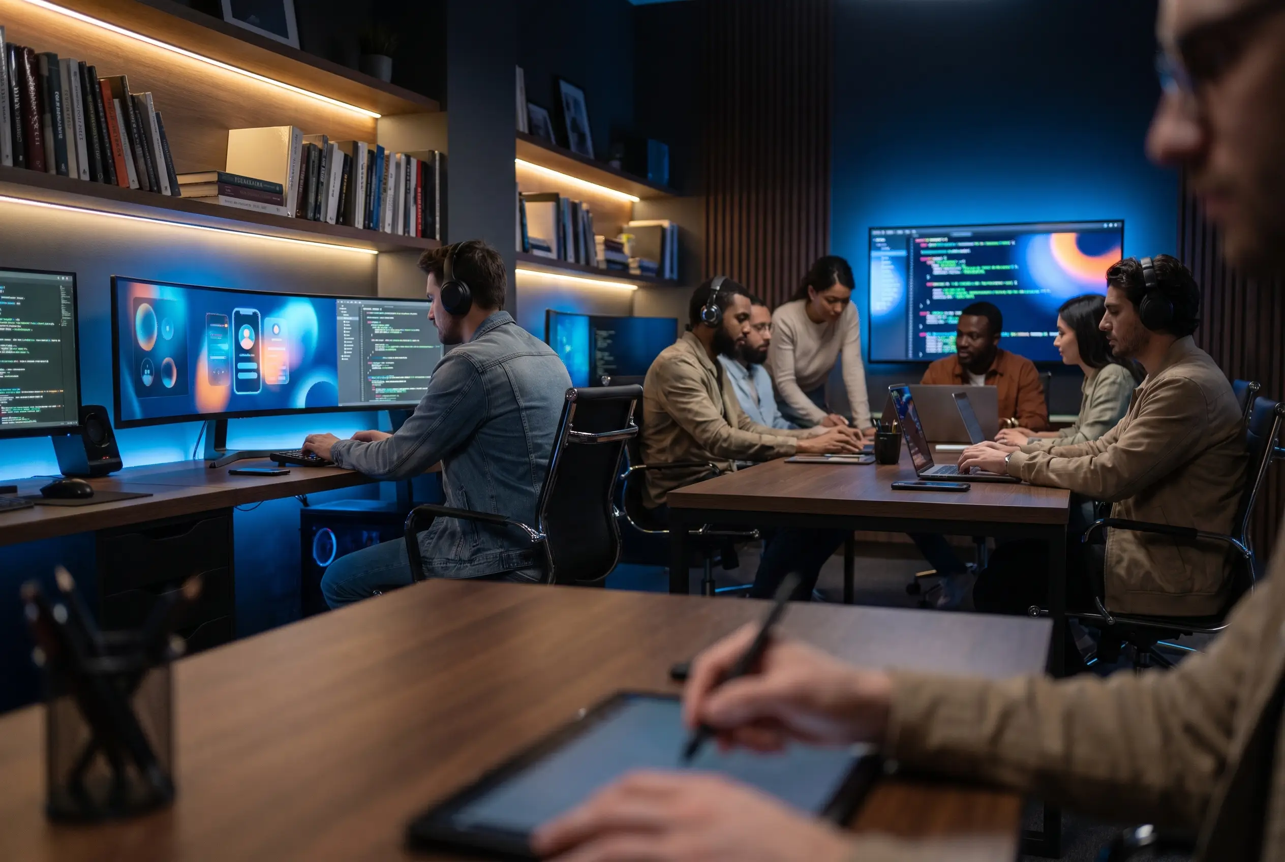 L'équipe Nord WEP au travail dans son studio de création